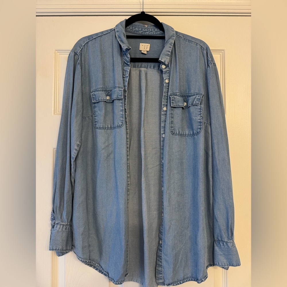 A new day light Blue Denim Shirt